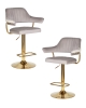 Набор 2 шт Стул барный CHARLY GOLD, серый велюр (MJ9-75)