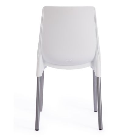 Стул GENIUS (mod 75) металл и пластик, 46x56x84cм, белый, ножки хром
