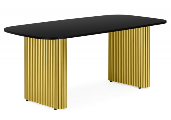 Стол деревянный Бавария B 200 х 90 черная пленка шагрень, золото