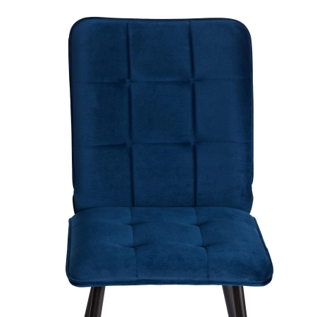 Стул обеденный Bari синий, велюр и металл, мягкое сиденье, без подлокотников Стул обеденный Bari синий, велюр и металл, мягкое сиденье, без подлокотников