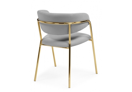 Стул на металлокаркасе Kamelia велюр светло-серый, золотой