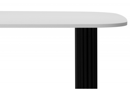 Стол деревянный Бавария B 200 х 90 белая пленка шагрень, черный Стол деревянный Бавария B 200 х 90 белая пленка шагрень, черный