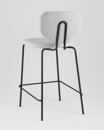 Стул полубарный Masey серый с серой экокожей