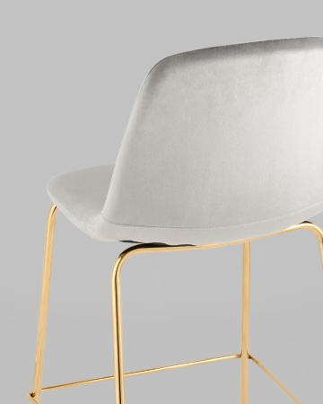 Стул полубарный Валенсия SN ткань серый золотые ножки