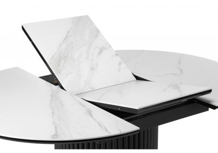 Керамический стол Стивен 100(140) snow white, черный