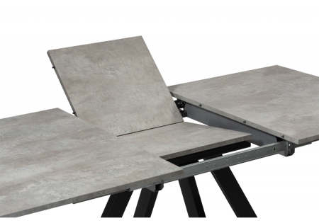 Стол деревянный Райн 116(160)x77 раздвижной цемент, черный