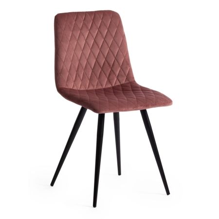 Стул CHILLYx (mod. 7096) ткань и металл, 45x53х88 см, высота до сиденья 50 см, коралловый бархат 15, черный