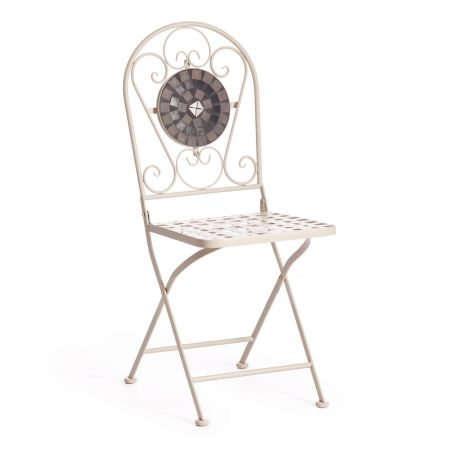 Стул Secret de Maison VICENZA (mod. PL08-7451RV) металл, 36*35*91 см, белый, плитка калейдоскоп
