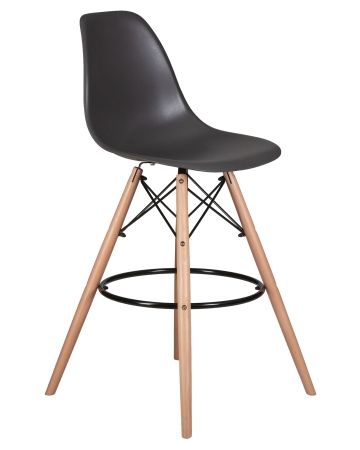 Стул барный DSW BAR ножки светлый бук темно-серый GR-04