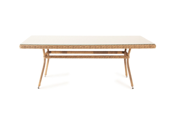"Латте" плетеный стол из искусственного ротанга 160х90см, цвет соломенный