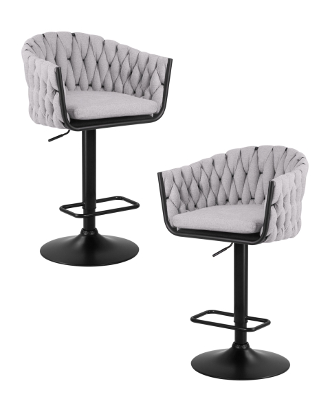 Набор 2 шт Стул барный LEON, серая ткань (LAR 275-17)