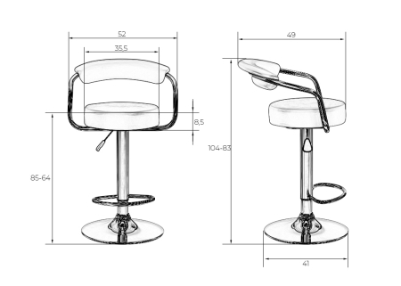 Набор 2 шт Стул барный MARTA, белый