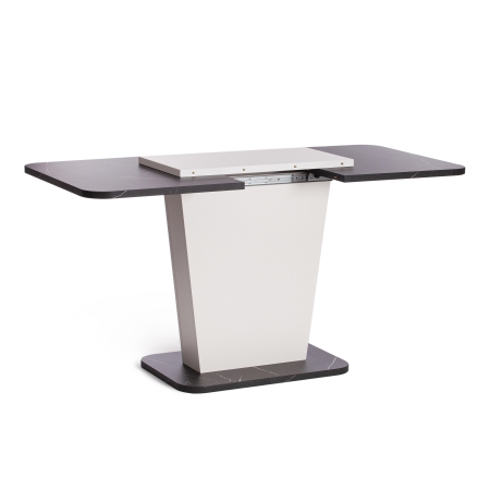 Стол обеденный GENT ЛДСП, 110-145x68,6x75,5 см, мрамор блэк роял, белый