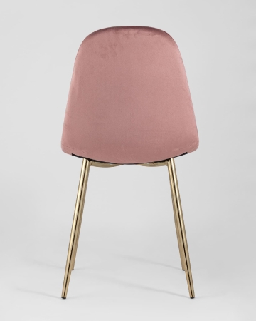 Стул Валенсия велюр пыльно-розовый золотые ножки