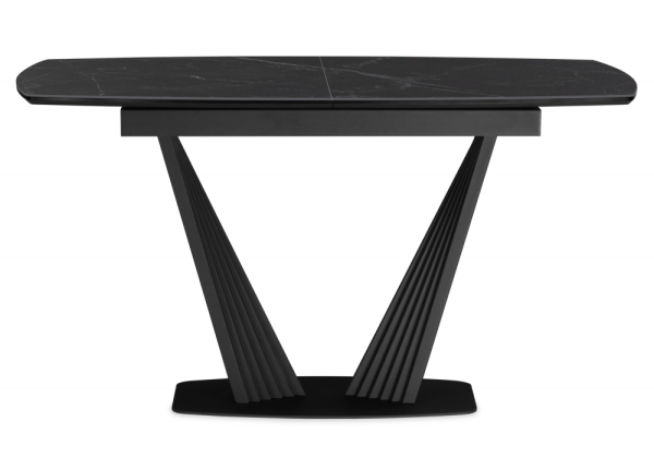 Керамический стол Вейл 140(180)х80 черный мрамор, черный