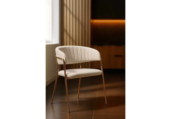Стул на металлокаркасе Kamelia бежевый, золотой