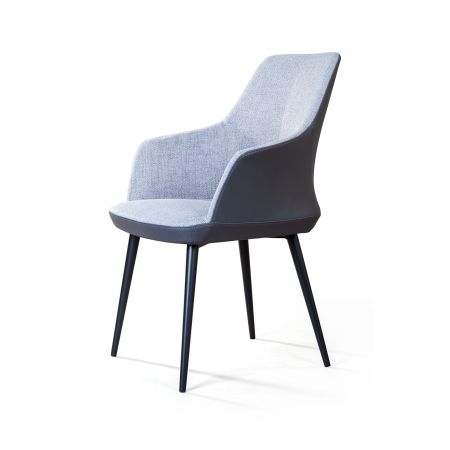 Стул с подлокотниками FRANK рогожка комби серый