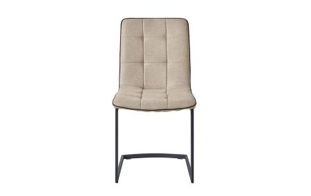 Стул SKY 6800 бежевый JJ12-18, черный кант PU, черный металл с напылением