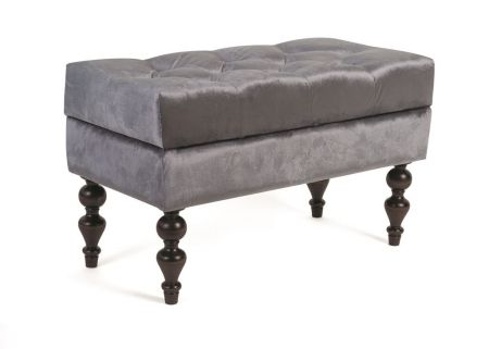 Банкетка Виктория голубая с темными ножками