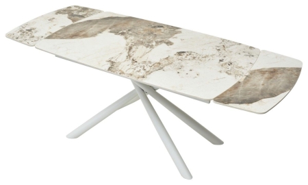 Стол RIVOLI 140 GLOSS LUXURY PANDORA SINTERED STONE, WHITE