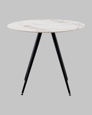 Стол Ники с круглой столешницей из керамики Ice Jade 900