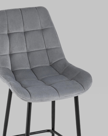 Стул полубарный Флекс велюр серый