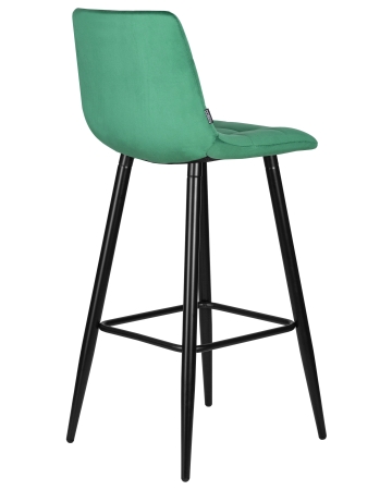 Стул барный NICOLE черные матовые ножки, зеленый велюр 108-64