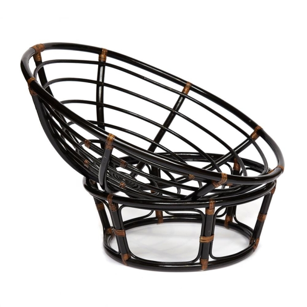 Кресло "PAPASAN" 23/01 W, с подушкой, античный черно-коричневый, ткань коричневая 3М7-147