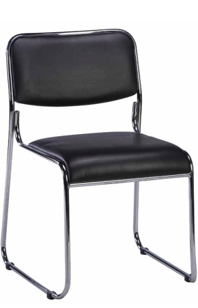 Офисное кресло Fix хромированный экокожа черный