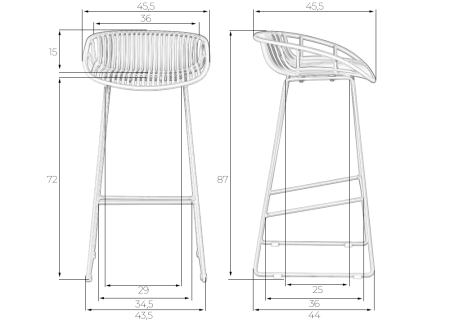 Стул барный FRANK черный