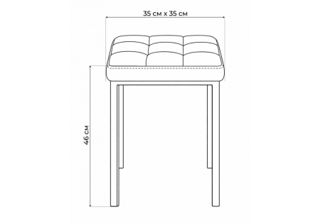 Табурет Байя микровелюр катания сильвер, черный
