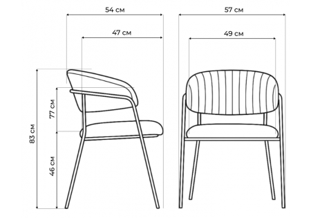 Стул на металлокаркасе Kamelia темно-серый, золотой