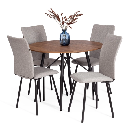 Стул обеденный La Rousse серый с черными ножками