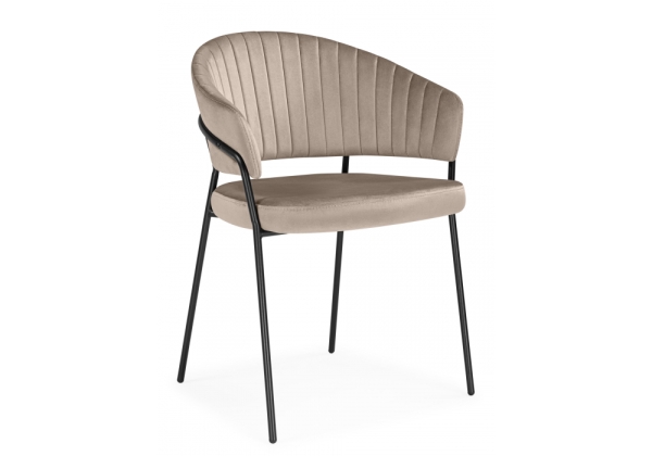 Стул на металлокаркасе Лео светло-коричневый (H-61), черный