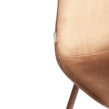 Стул BREEZE (mod. JSC-58) велюр и металл, коричневый, темное дерево