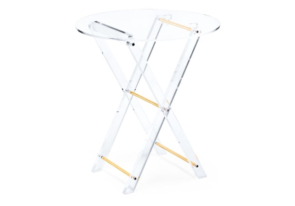 Журнальный стол складной Spirit 40x45 прозрачный, золотой