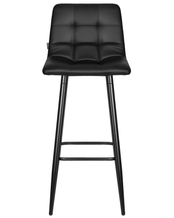 Стул барный NICOLE черные матовые ножки, черная экокожа P-01