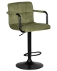 Набор 2 шт Стул барный KRUGER ARM BLACK, зеленый вельвет (LAR-E2041-7)