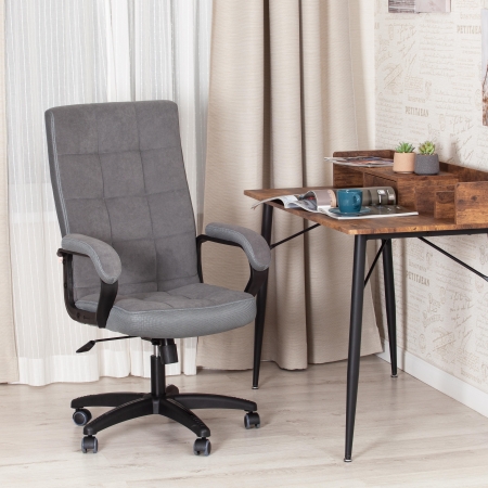 Кресло TRENDY флок и ткань, серый