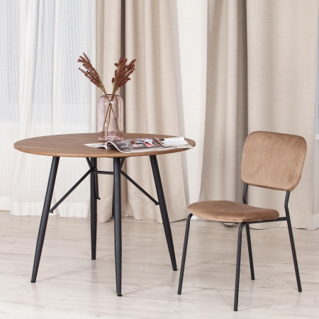 Стул CAROL (mod. UC06) металл, вельвет, 45х56х82 см, коричневый, черный