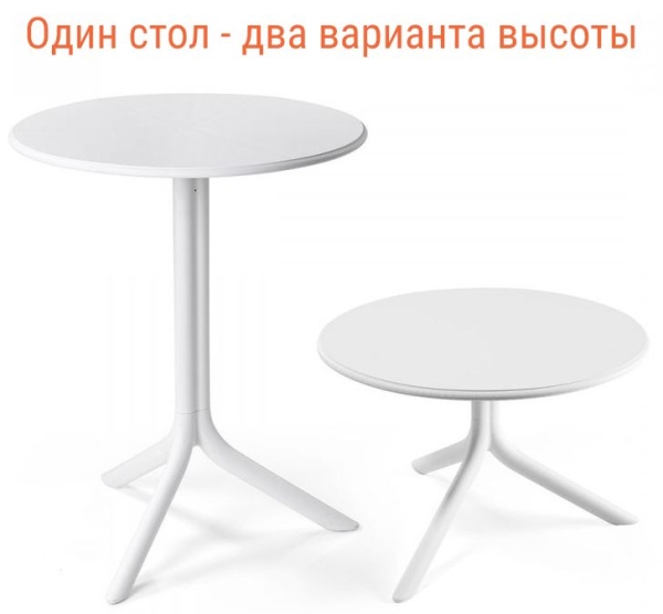 Стол пластиковый обеденный Spritz + Spritz Mini белый Стол пластиковый обеденный Spritz + Spritz Mini белый