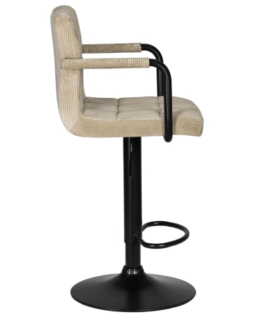 Набор 2 шт Стул барный KRUGER ARM BLACK, бежевый вельвет (LAR-E2041-04)