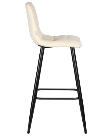 Стул барный NICOLE черные матовые ножки, кремовый велюр 108-113