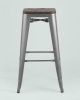 Стул барный TOLIX WOOD серебристый матовый