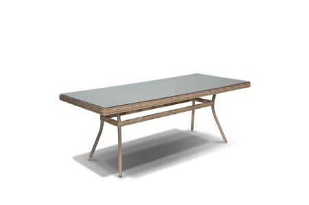 Плетеный стол "Латте" из искусственного ротанга 200х90см, цвет соломенный