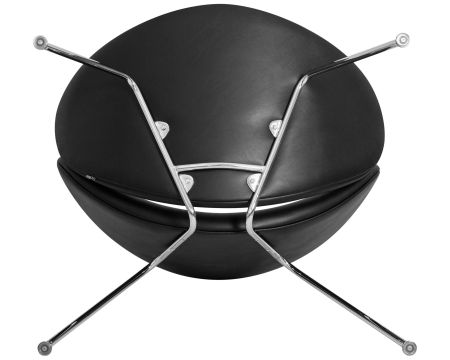 Кресло дизайнерское EMILY черный винил, хромированная сталь