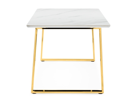 Стол керамический Селена 2 180х90х77 белый мрамор, золото
