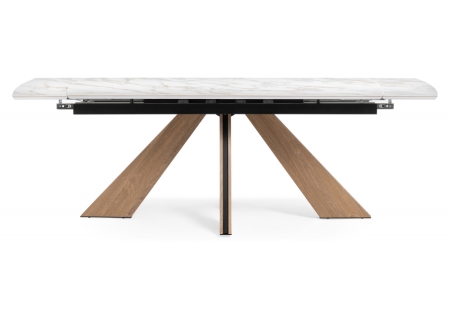 Керамический стол Шаннон 180(240)х90х79 серый, дуб монтана