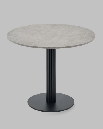 Стол круглый Фризбин D90, столешница МДФ сегни темный, основание металл черный