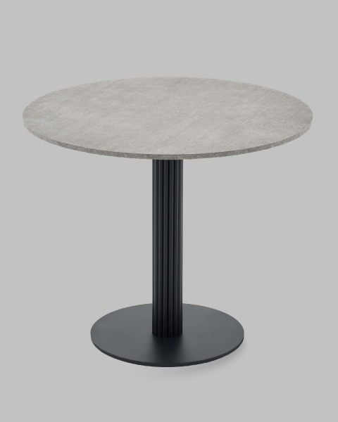 Стол круглый Фризбин D90, столешница МДФ сегни темный, основание металл черный